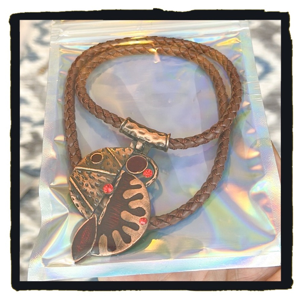 Beautiful Statement Necklace Hammered Copper Tone… - image 6